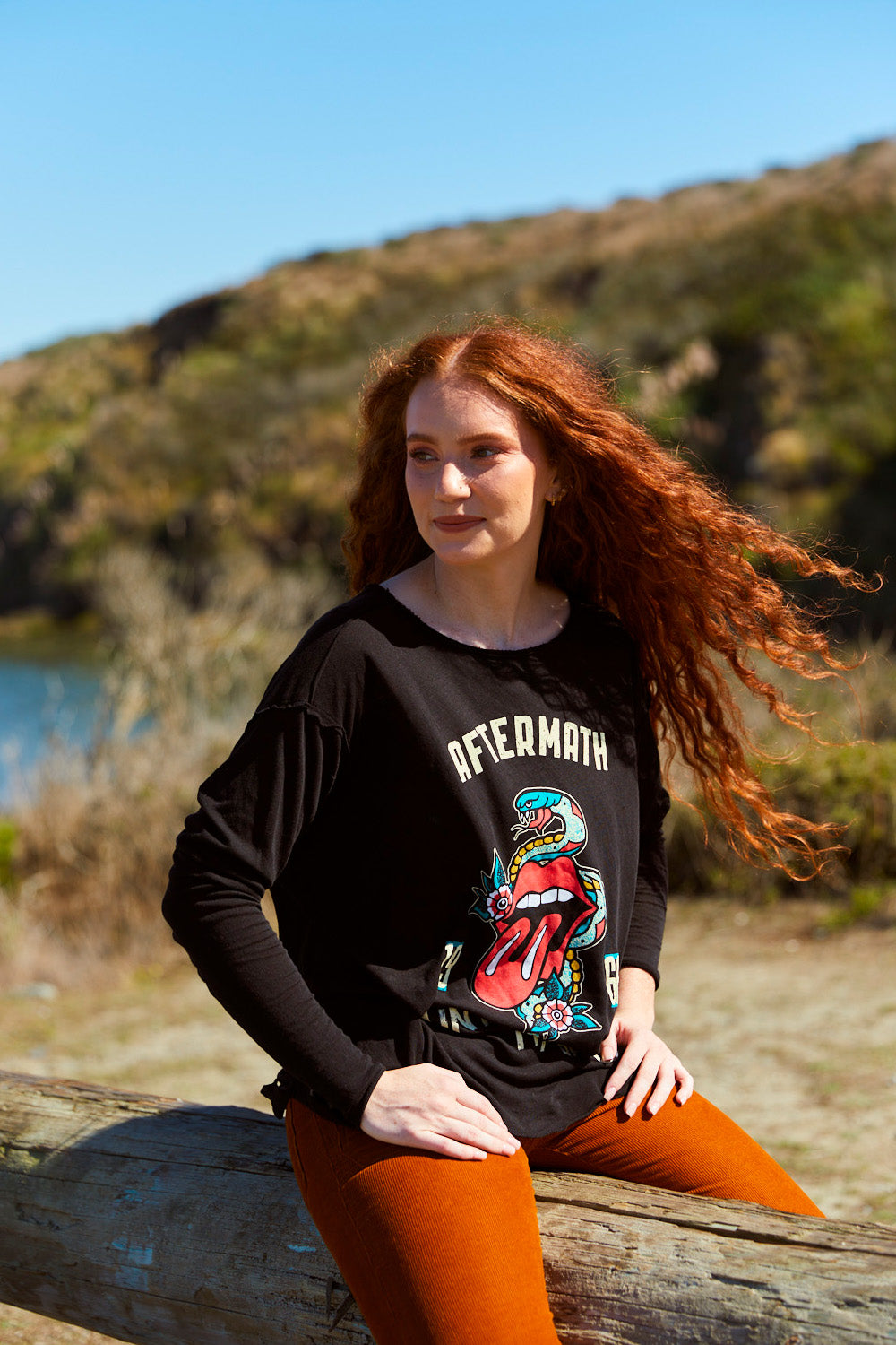 Women's Organic Rolling Stones Paint It Black Long Sleeve
