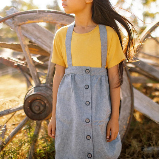 Girls Organic Parker Pinafore 2-in-1 Skirt