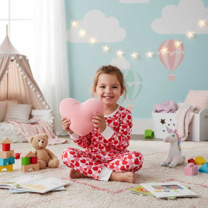Organic Kids Pajamas - Red & Pink Hearts