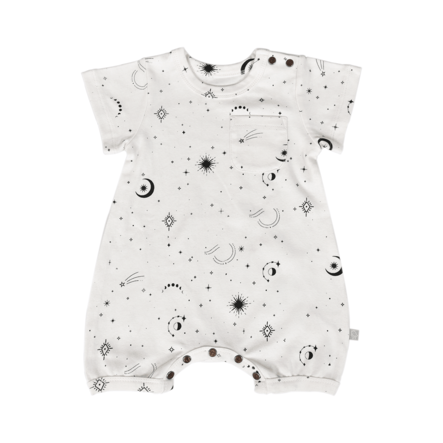 Short Sleeve Organic Baby Romper - Celestial