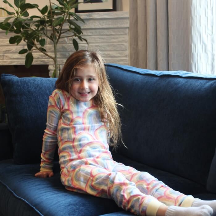 Organic Toddler Pajamas Set - Retro Rainbow