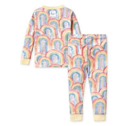 Organic Toddler Pajamas Set - Retro Rainbow