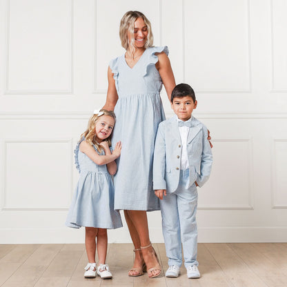 Boys Organic Seersucker Suit Pant