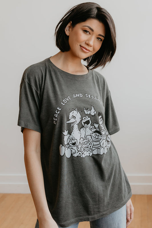 Adults Sesame Street Peace and Love Tee