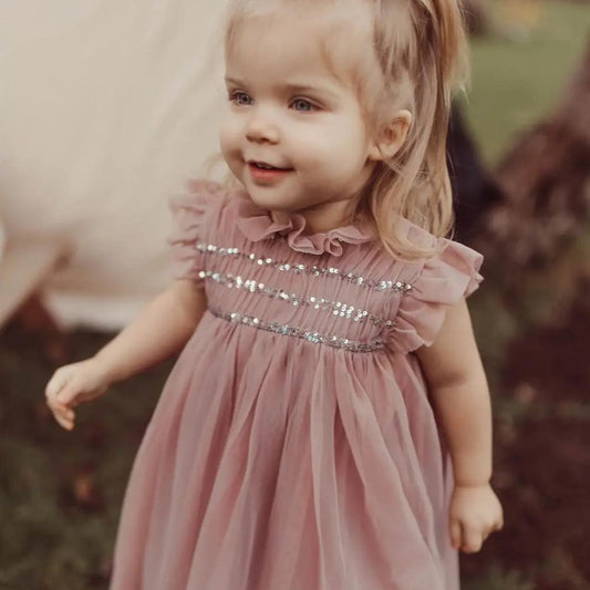 Scarlett Organic Toddler Tulle Dress - Pink