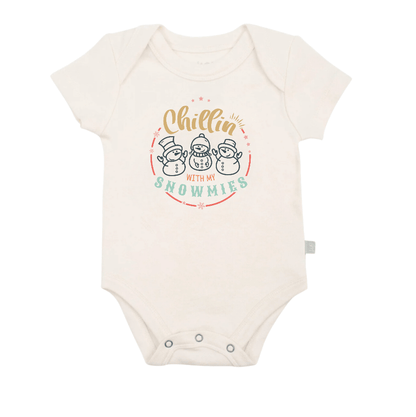 Organic Baby Graphic Bodysuit - Chillin with My Snowmies