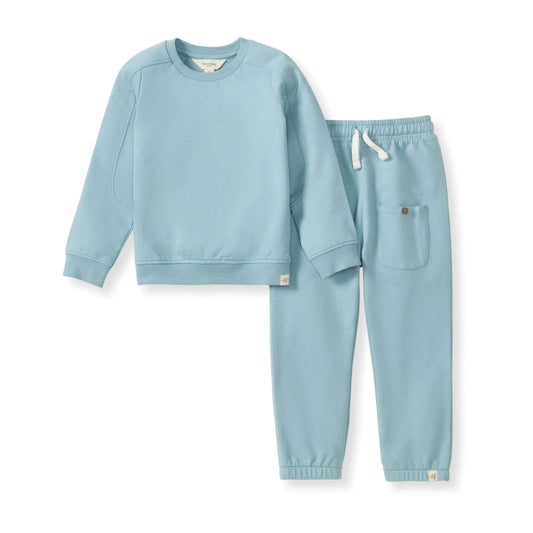 Seamed Toddler Sweatshirt Set - Mountain Blue