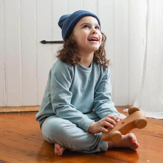 Seamed Toddler Sweatshirt Set - Mountain Blue