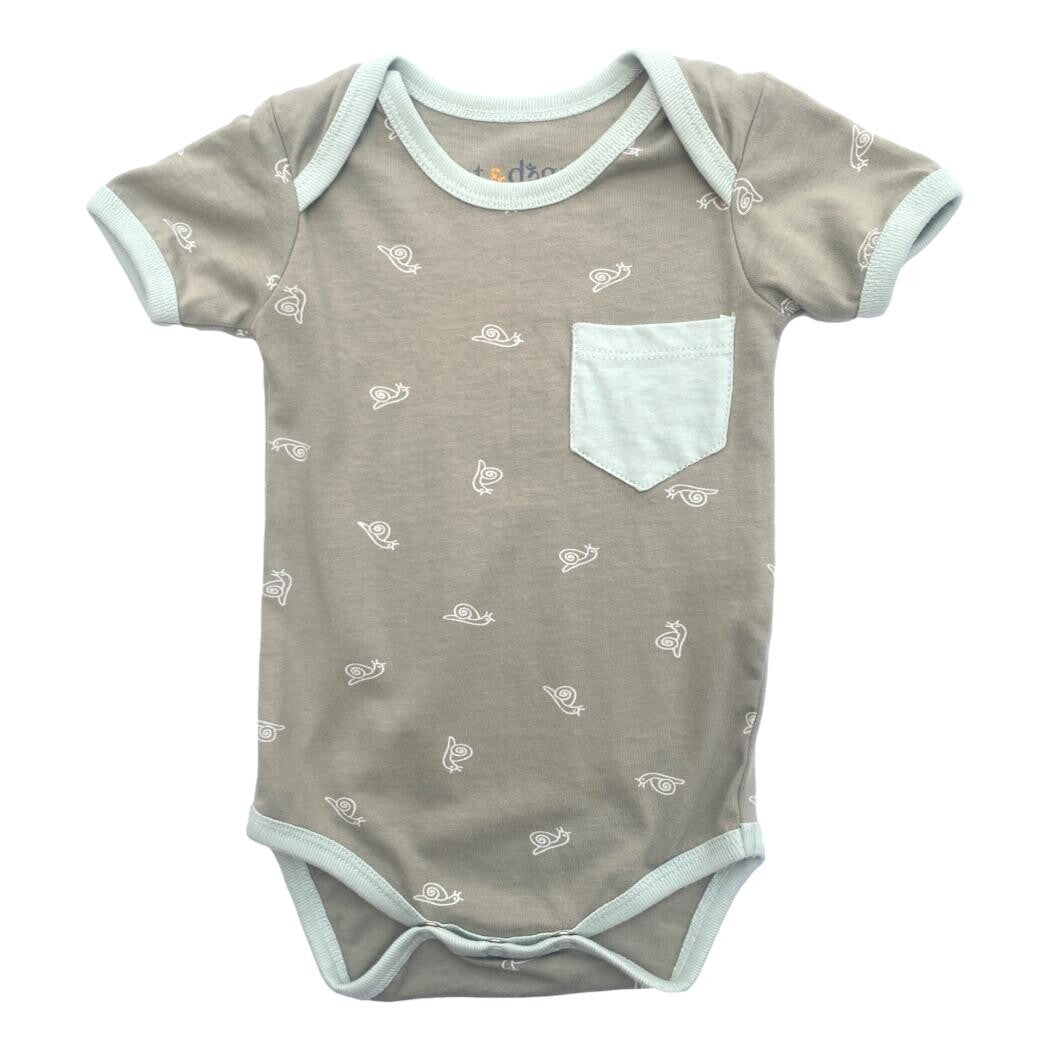 Organic Short Sleeve Baby Bodysuit - Freshwater Snail