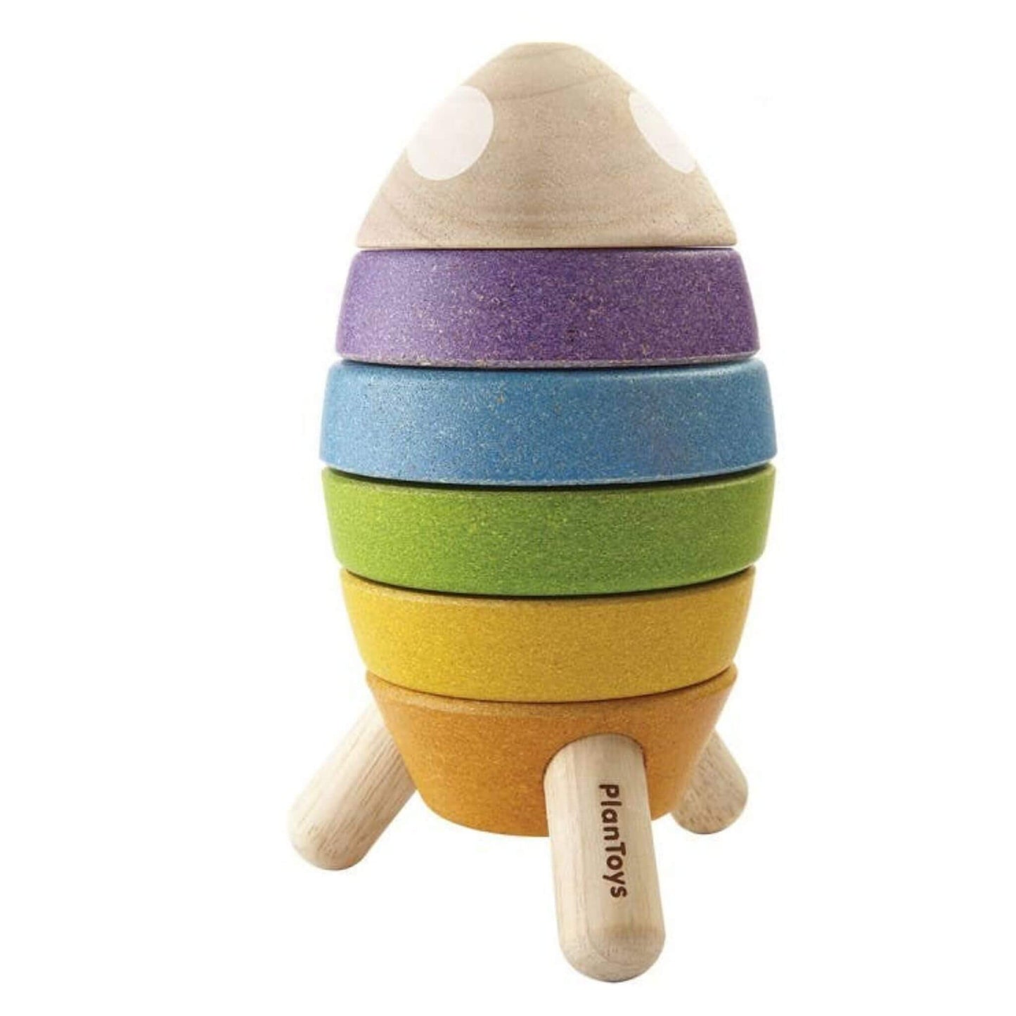 Stacking Rocket Wood Ring Set Toy