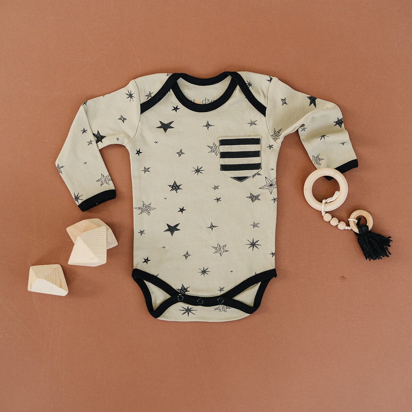 Organic Long Sleeve Baby Bodysuit - Cosmic Star