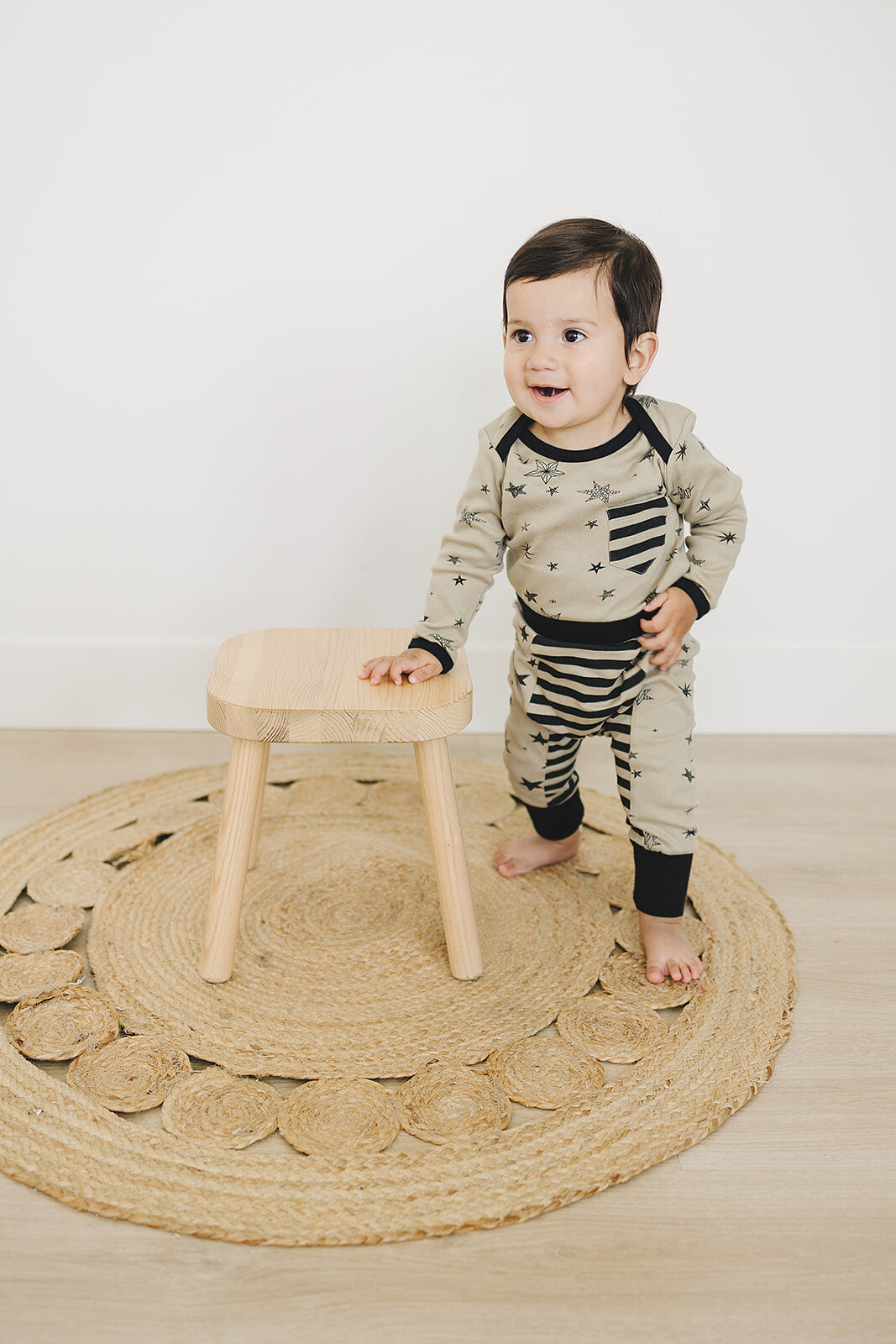 Organic Long Sleeve Baby Bodysuit - Cosmic Star