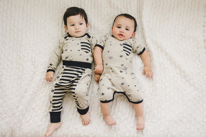 Organic Short Sleeve Baby Romper - Cosmic Stars