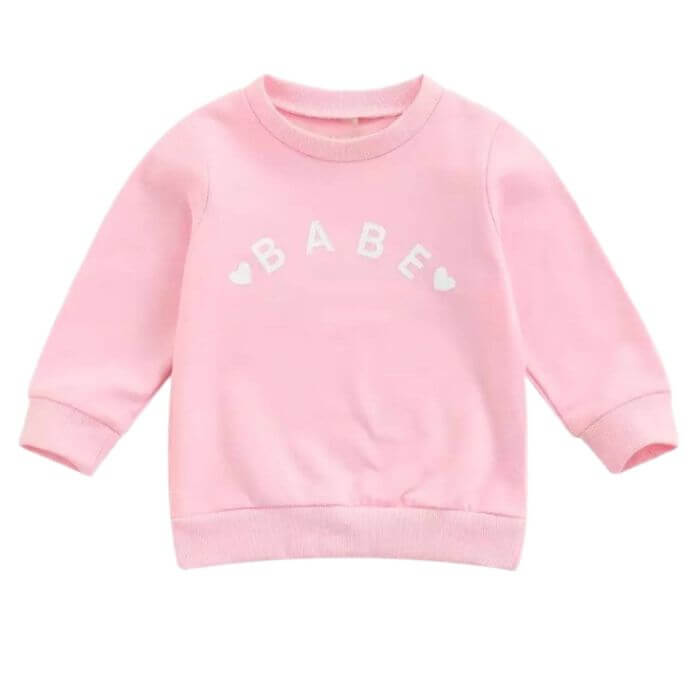 Organic Baby Pullover Sweater - Sweetheart Pink Tiny Babe