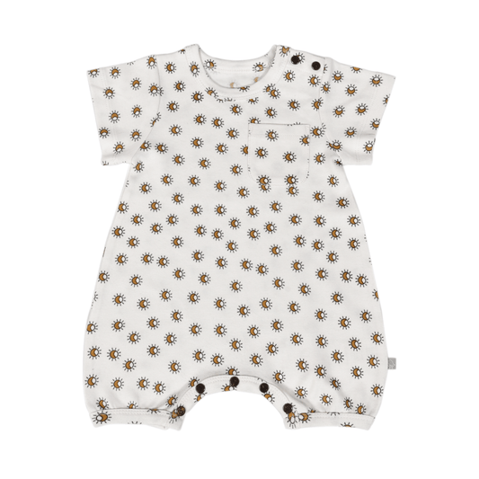 Organic Short Sleeve Baby Romper - Sun