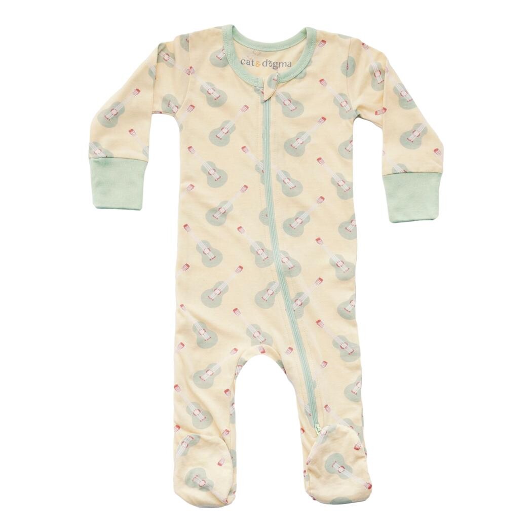Organic Cotton Zip Footed Sleeper - Ukulele