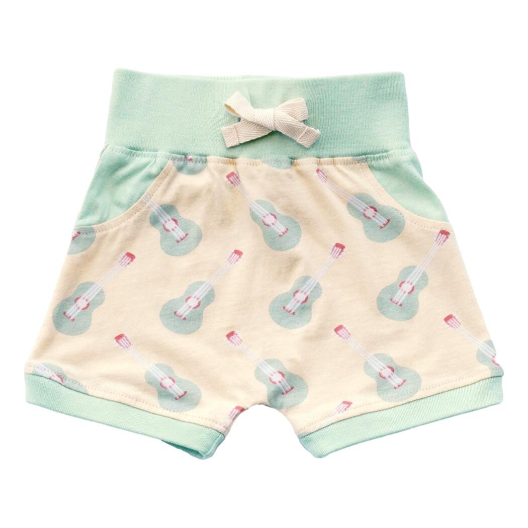 Organic Cotton Baby Shorts - Ukulele