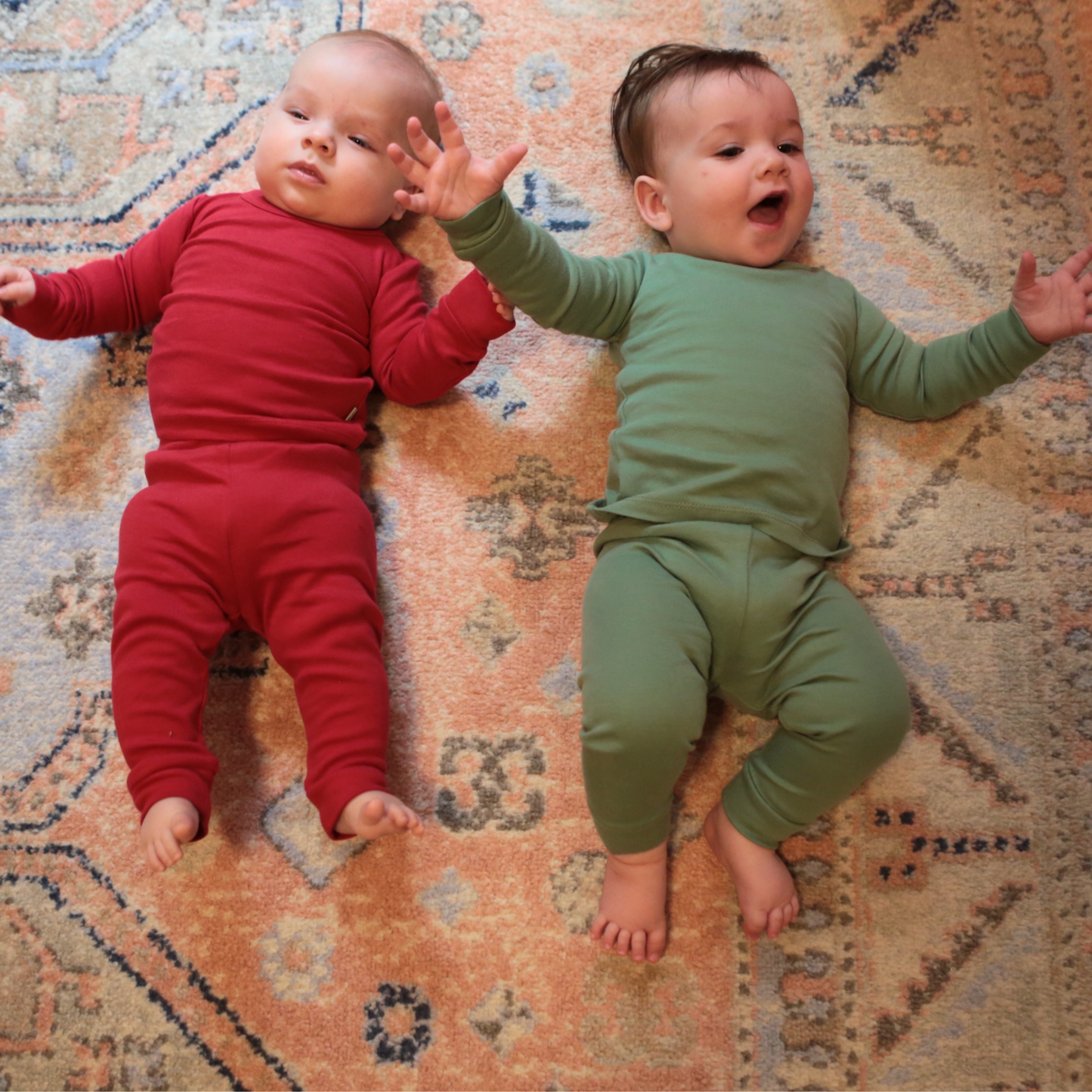 Organic Baby Pajamas - Basil Green