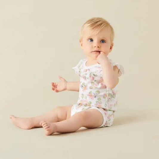 Organic Baby Bodysuit - Floral Lace