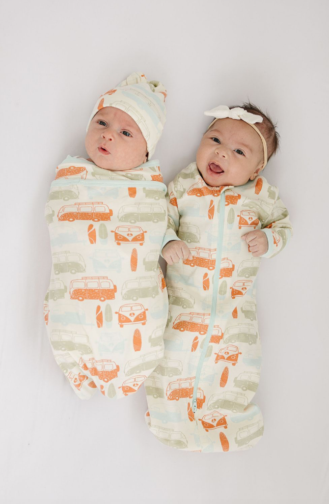 GOTS Certified Organic Cotton Blanket - Vintage Buses