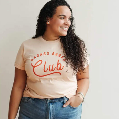 Women's Badass Babes Club Graphic Tee - Peach