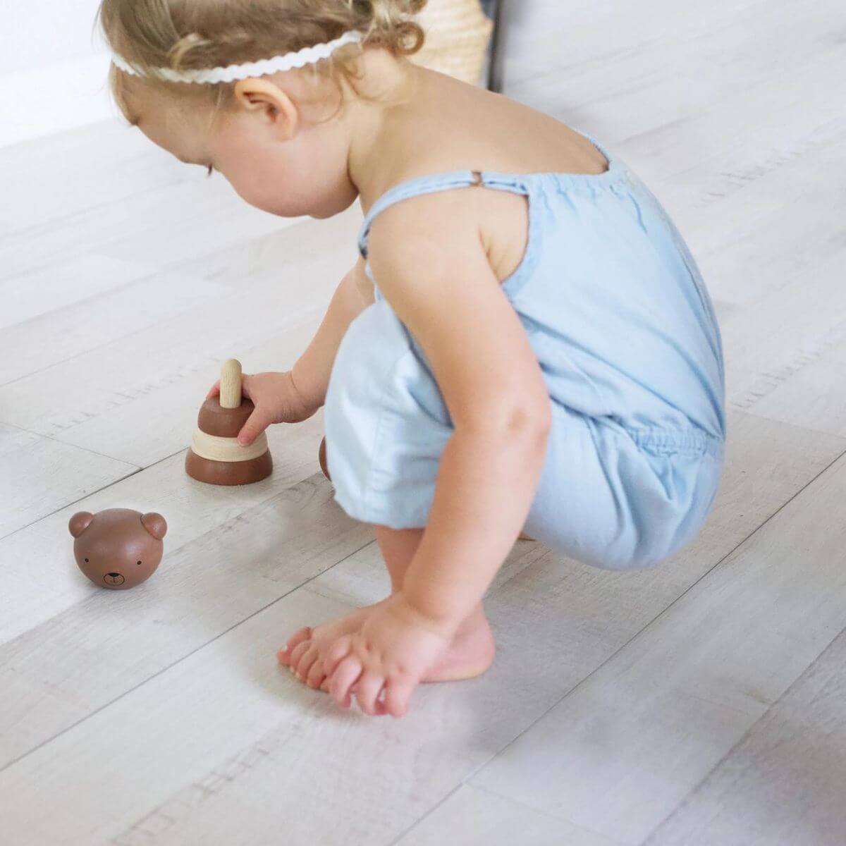 Wood Baby Toy Stacking Rings - Panda Bear