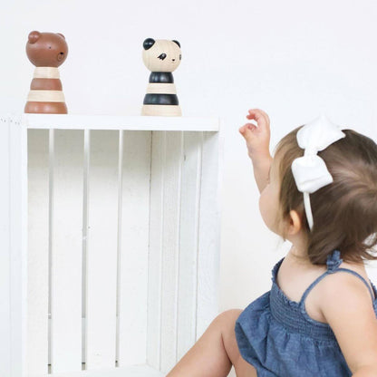 Wood Baby Toy Stacking Rings - Panda Bear