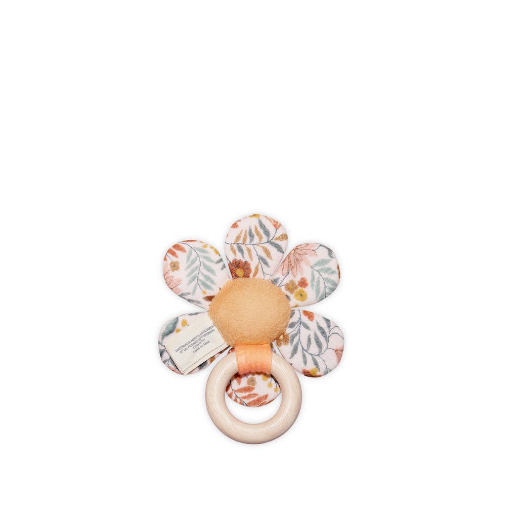 Zinnia Bloom Wood Ring Teething Toy