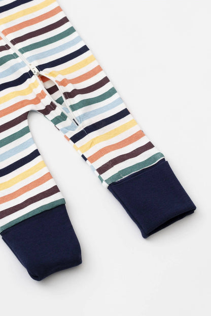 Organic Baby Footless Romper - Fall Stripes