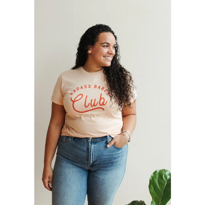 Women's Badass Babes Club Graphic Tee - Peach