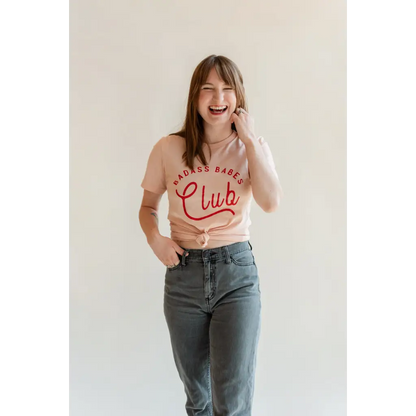 Women's Badass Babes Club Graphic Tee - Peach