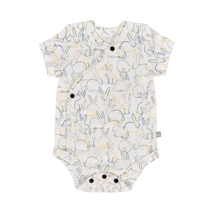 Organic Short Sleeve Baby Bodysuit - Bunnies