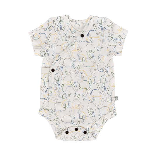 Organic Short Sleeve Baby Bodysuit - Bunnies