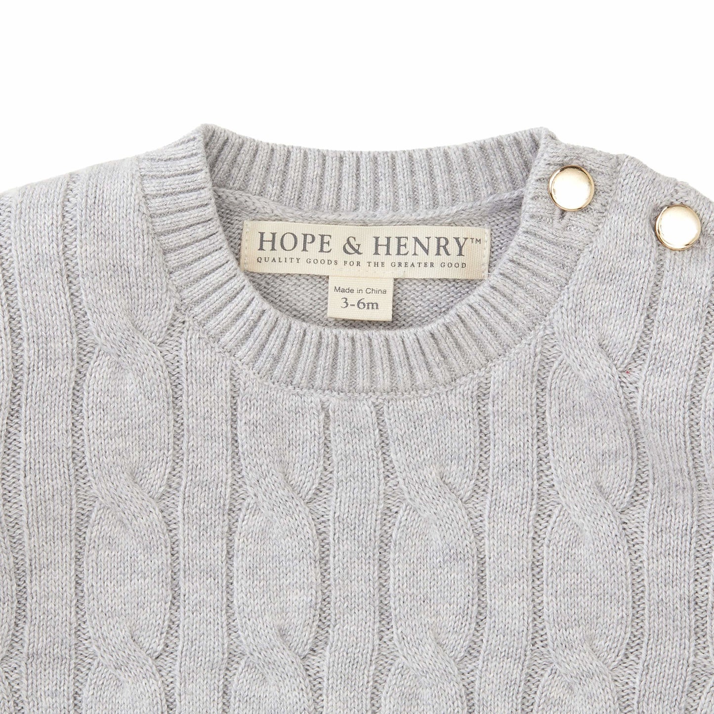 Baby Girl Cable Front Sweater - Gray