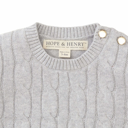 Baby Girl Cable Front Sweater - Gray