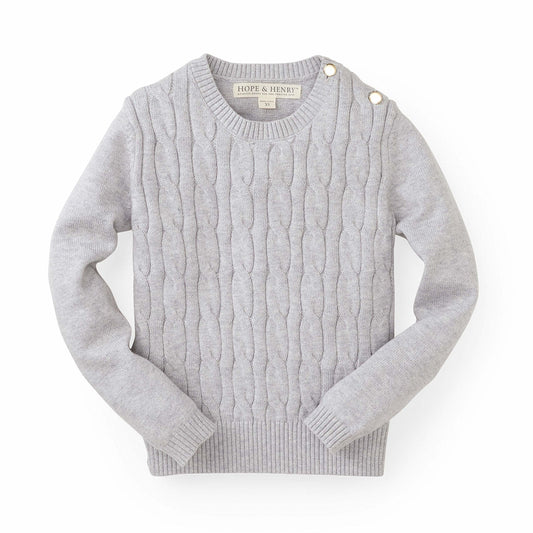 Baby Girl Cable Front Sweater - Gray