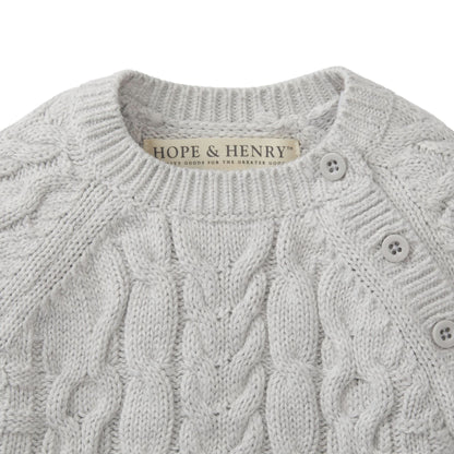 Organic Baby Boy Cable Knit Sweater Romper