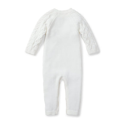 Baby Organic Cable Knit Sweater Romper