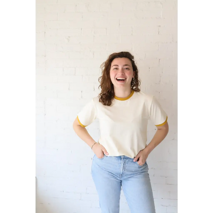 Organic Women's Ringer T-Shirt - Mustard