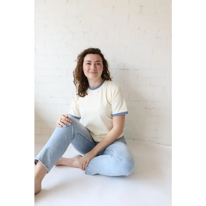 Organic Women's Ringer Tee - Navy