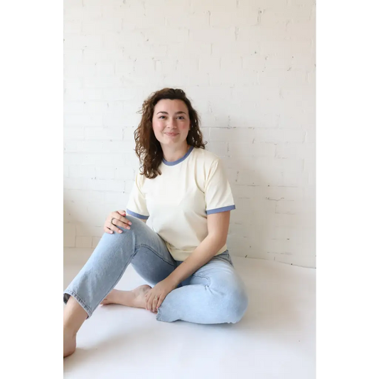 Organic Women's Ringer Tee - Navy