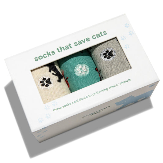 Save Cats Adult Socks Gift Box