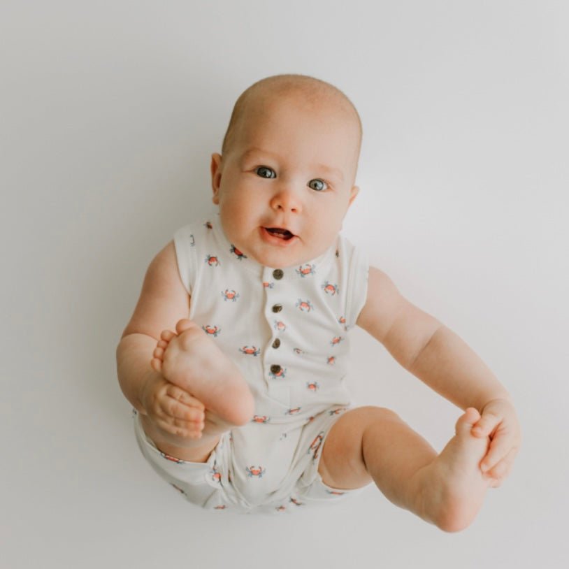Organic Baby Tank Romper - Crab