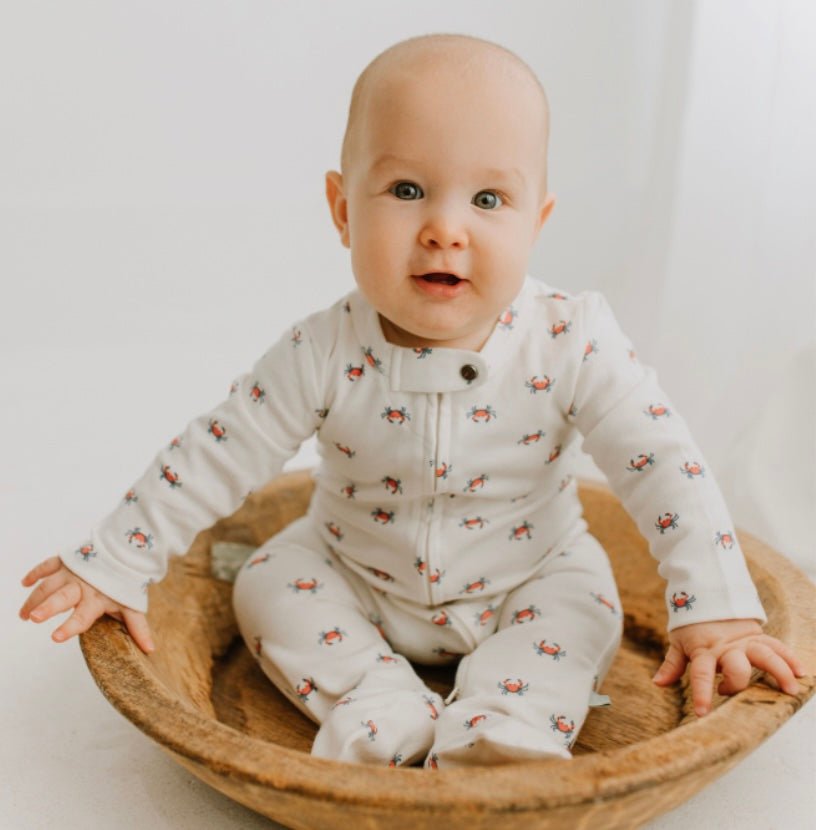 Organic Baby Footie - Crab
