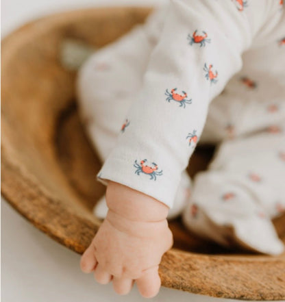 Organic Baby Footie - Crab