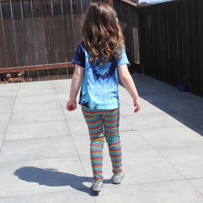 Organic Toddler Reinforced Knee Leggings - Jewel Stripe