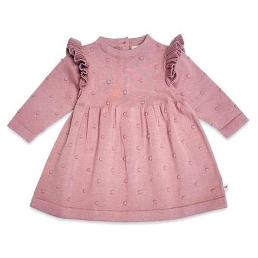 Organic Baby Sweater Dress - Rose