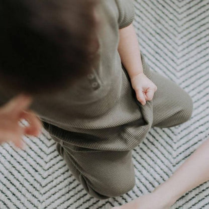 Organic Toddler Waffle Pant - Olive