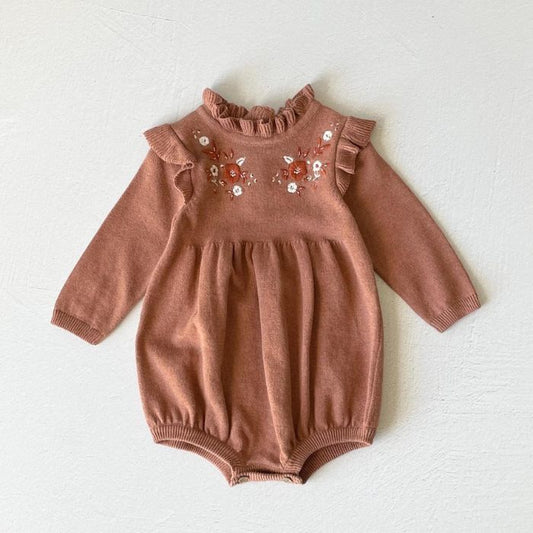 Organic Baby Bubble Romper - Cinnamon