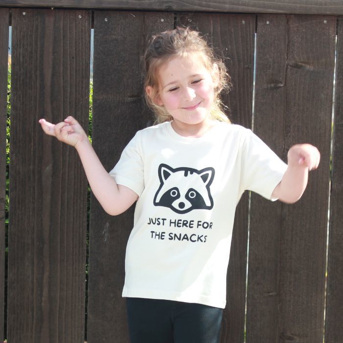 Organic Toddler Graphic Tee Shirt - Just Here for the Snacks